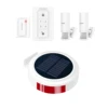 Wireless security alarm systems gsm solar powered for home security with LED flash+Loud strobe siren 110db,support SMS&auto dial