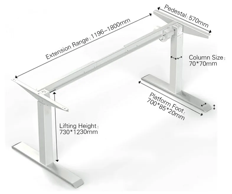 2019 New Design Tempered Glass Stand Desk 8mm Tempered Glass Electric