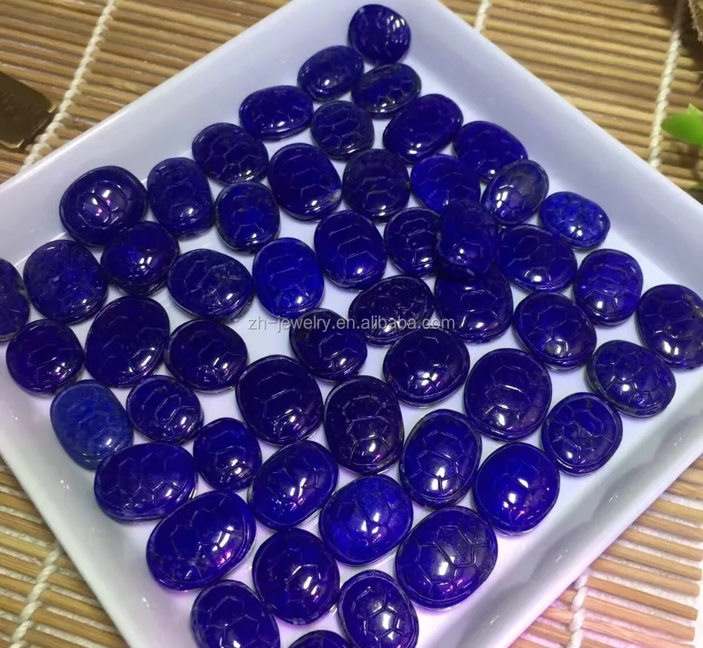 carved lapis beads