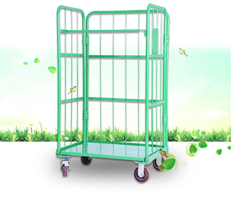 Transportation Trolley Foldable Material Handling Warehouse Roller Wire