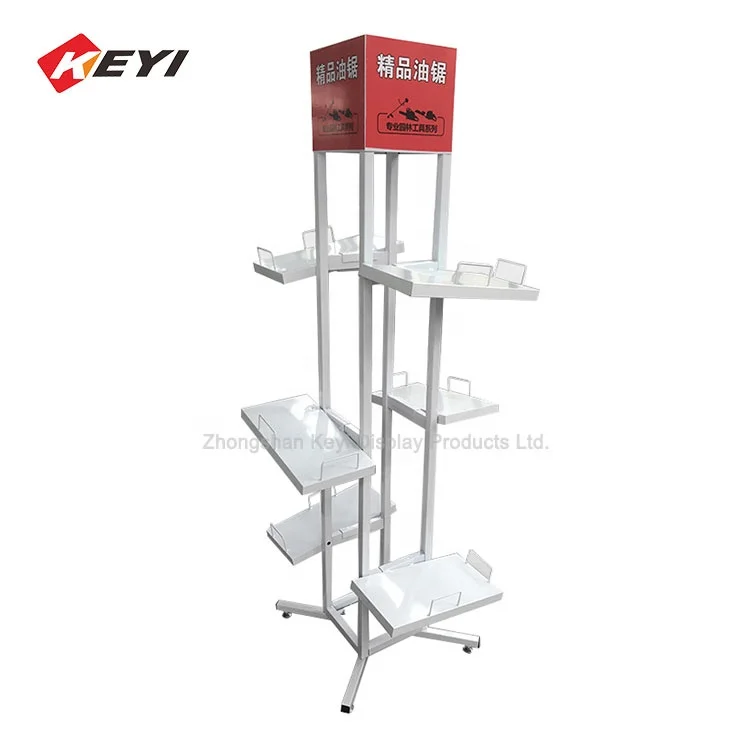 Custom Wholesale Metal Lockable Lawn Mower Display Rack For Retail