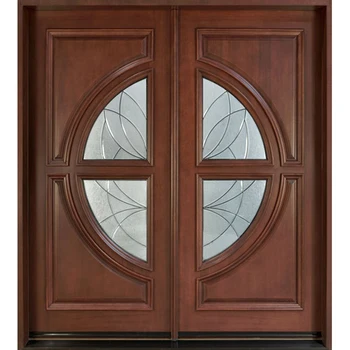 Modern Exterior Mahogany Solid Core Timber Front Door With Glass