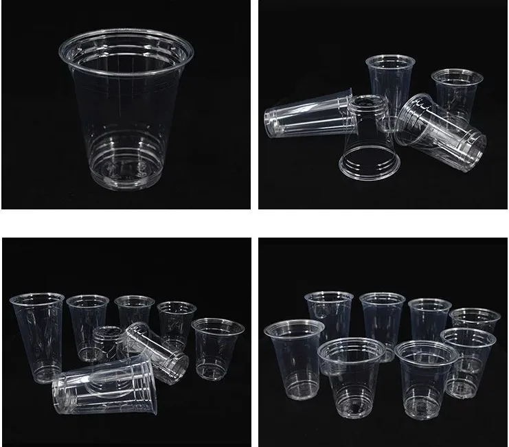 Rim 90mm Disposable 500ml Pet Plastic Cups For Iced Coffee And Fruit