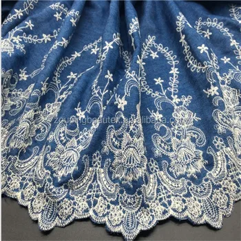 embroidered denim fabric
