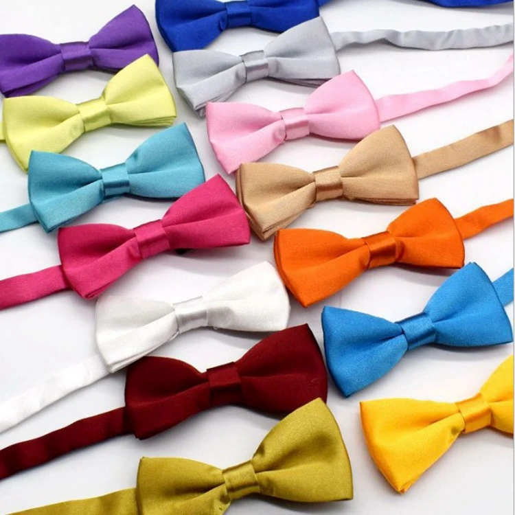New Boys Girls School Fashion Bow Tie For Kids Bowtie Solid Candy ...