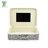 New Innovation Mini Paper Luggage Gift Boxes , High Quality PU Leather Leopard Teture Packaging Box