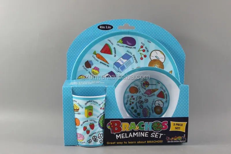 Food safe Melamine children dinnerware sets for 3pcs