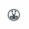 Round shape nice price custom garment label 3d rubber soft pvc patch embossed brand logo