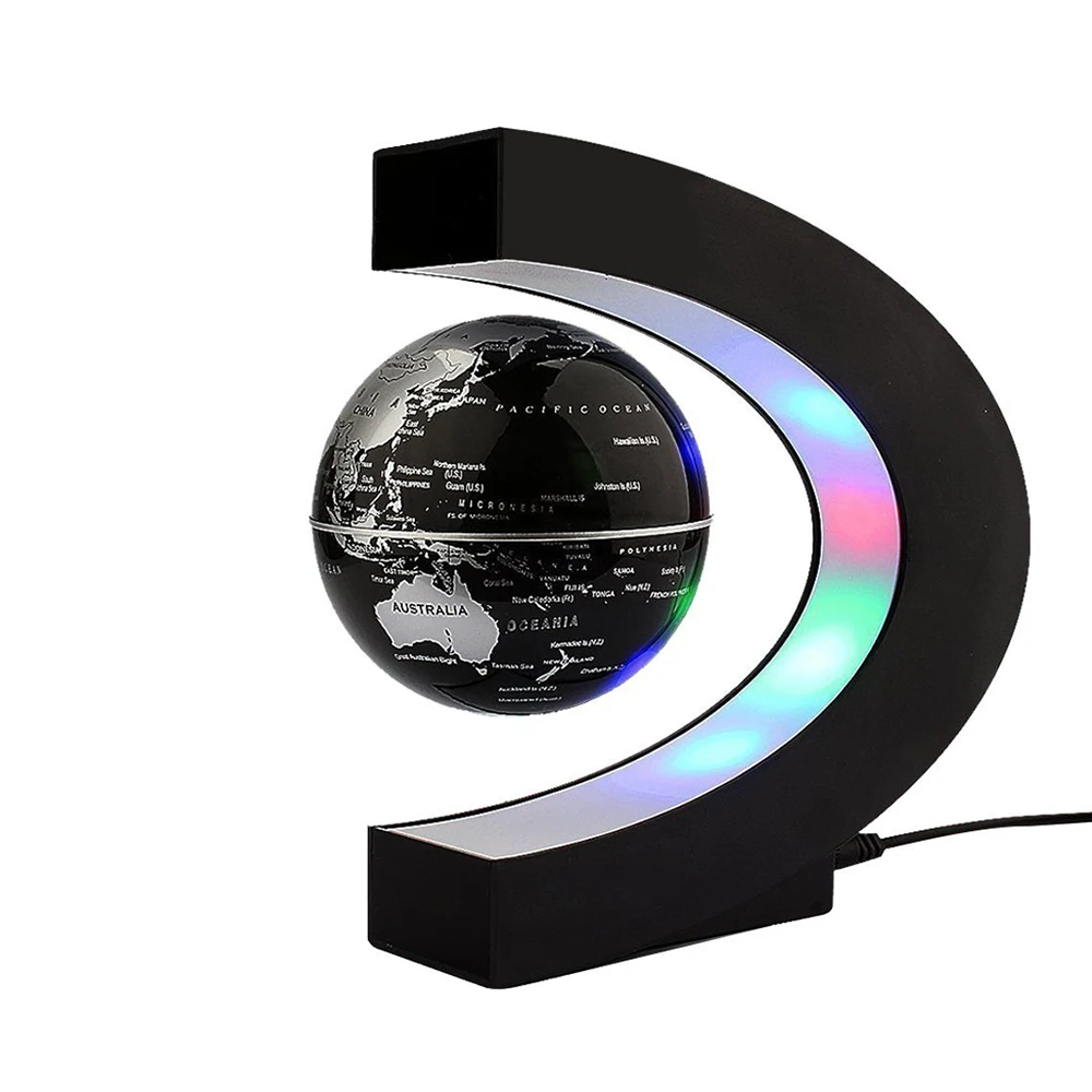 Mapa do Mundo de Alta Tecnologia de Cabeceira Candeeiro de Mesa para o Presente dos Miúdos Donwei Levitação Magnética Globo Antigravidade Led Night Luz Decoração Interior 9 Luzes noturnas