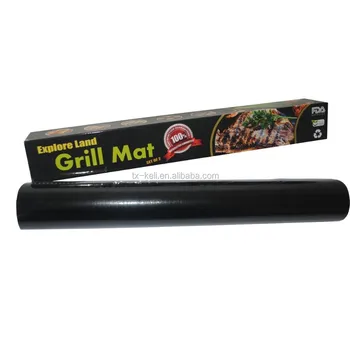 Black Bbq Non Stick Oven Grill Mat Works With Charcoal Gas Big