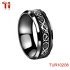Ti Aohua Jewelry TUR10208 Black Stainless steel Ring gold Celtic Dragon Wedding Band Size 5-15