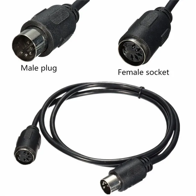 Midi Extension Cable,5 Pin Din Male To Female Midi Converter Adapter