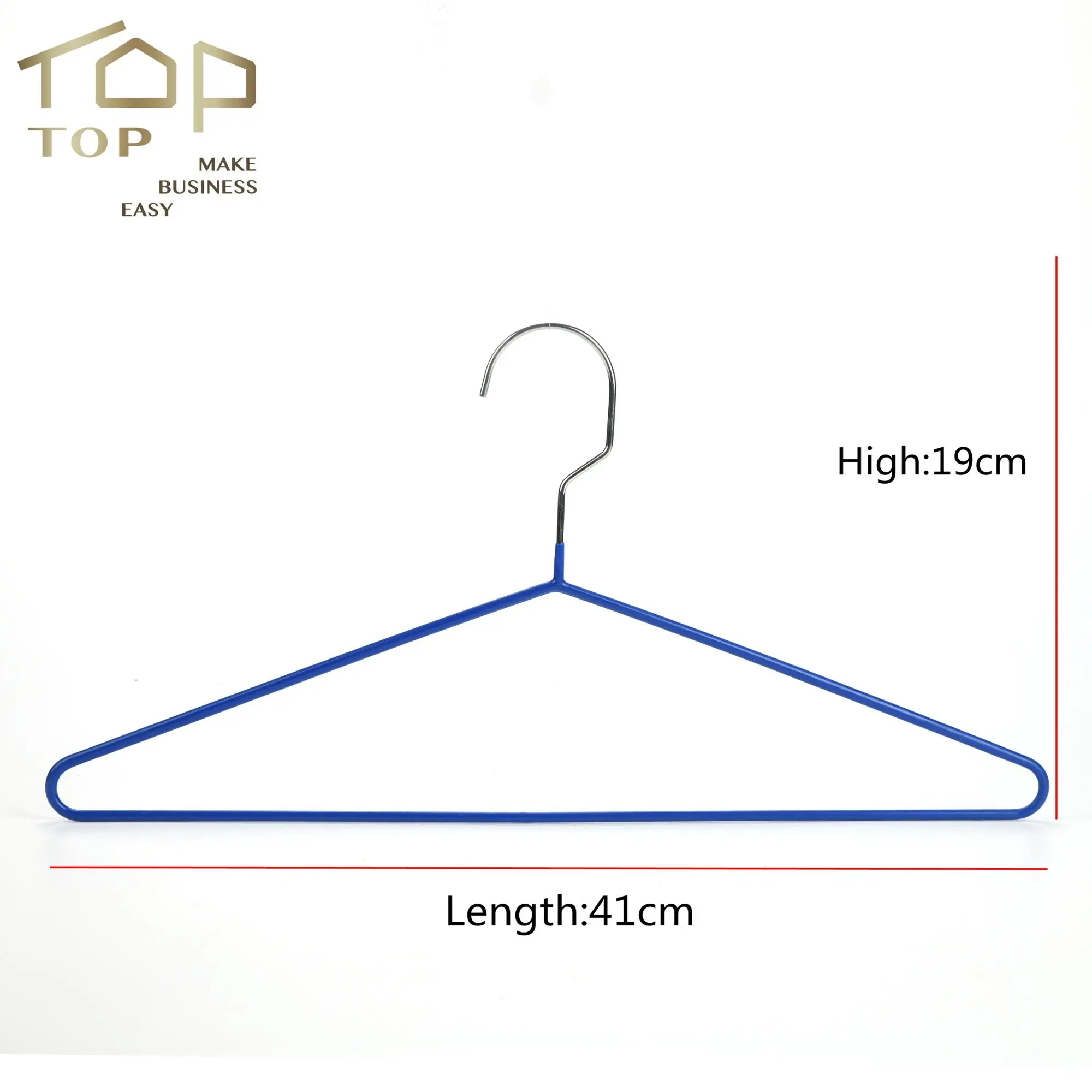 Top Hangers Wholesale Non Slip Pvc Coated Laundry Metal Coat Clothes