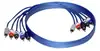 BrandX 3 Foot HD 24K Gold Plated 5 Terminal Blue-Silver Component RCA Cable