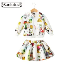 Children Clothing Girls Set Kids Clothes Brand Girls Clothing Winter Sport Suits Toddler 2 PCS ( Jacket + Skirt )