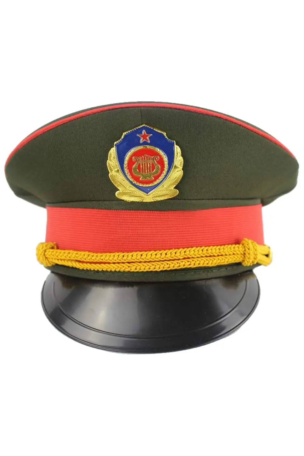 Halloween Band Drum Team Honour Guard Performance Hat Green Military Officer Army Uniform Party Cap
