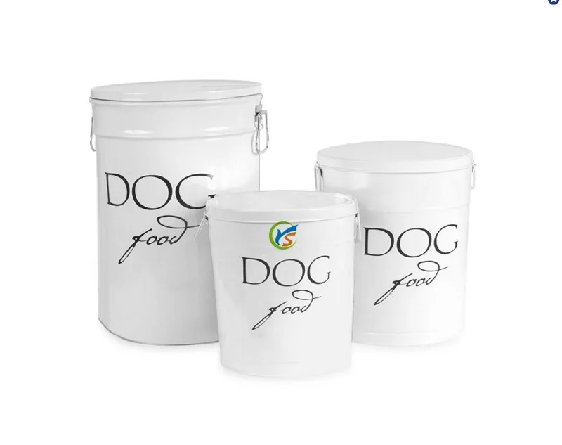 White Cheap Large Metal Dog Food Storage Canisters Buy Dog Food
