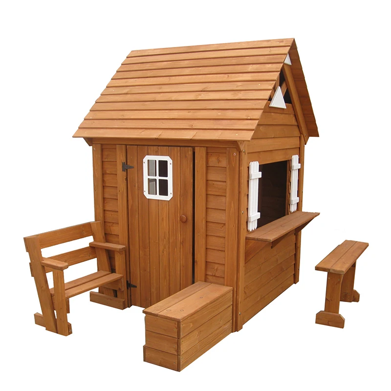 wooden play hut