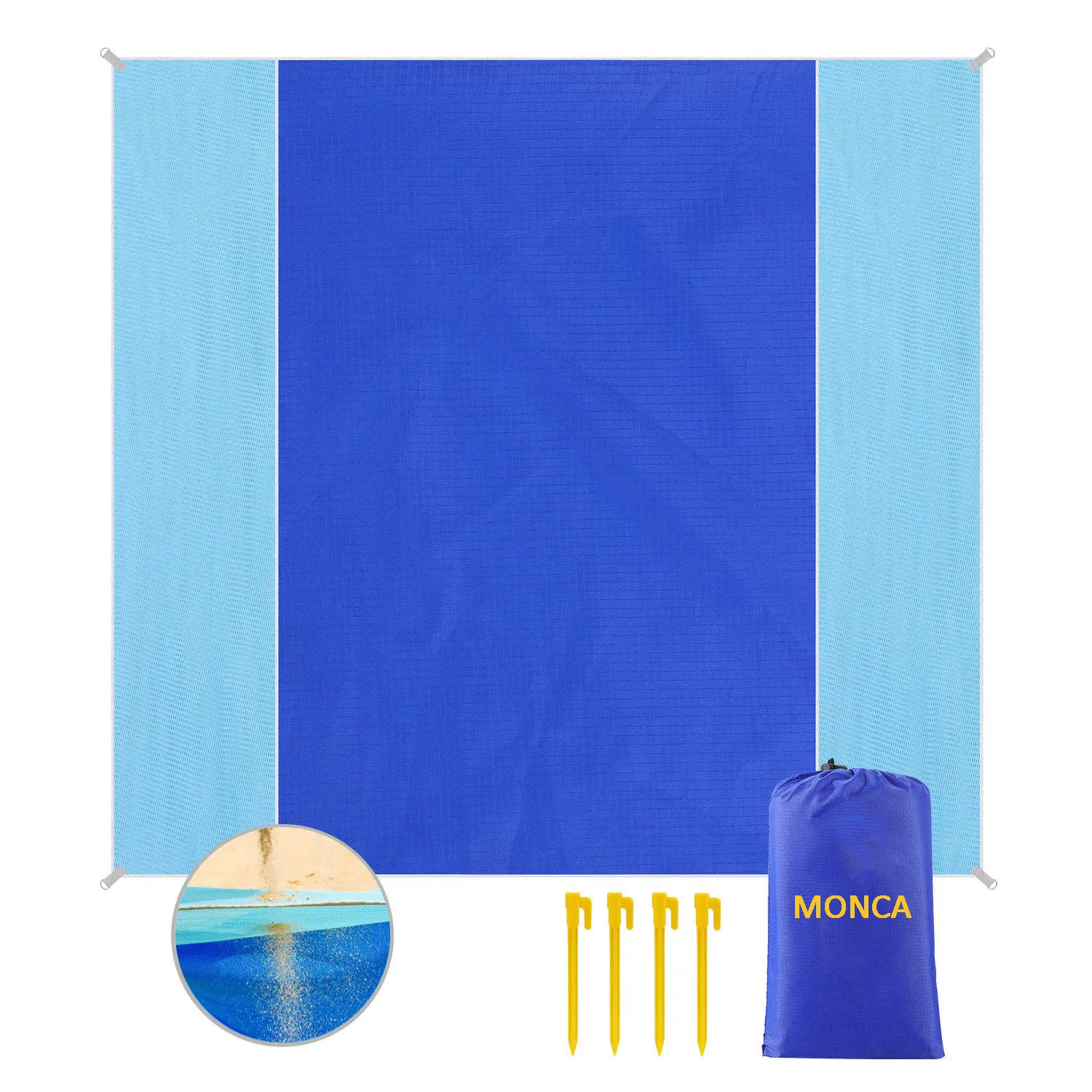 户外折叠野营pinic地垫定制品牌标志无沙子沙滩毯便宜紧凑型尼龙防水