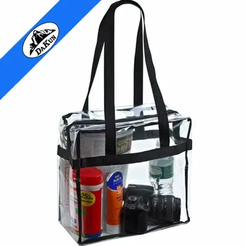 Transpa Clear Tote Bag Shoulder Straps And Zippered Top The For Work School Sports Concerts View Waterproof
