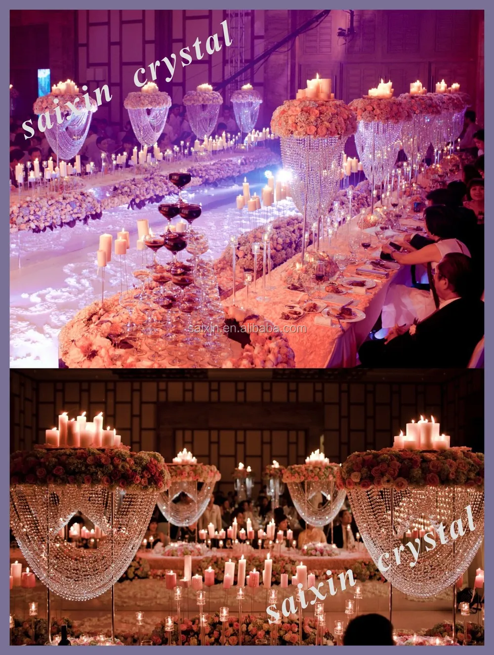 New ! beautiful crystal wedding high table decor decoration ZT208, View wedding high table