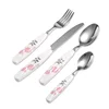 Cathylin bone china ceramic follower plated white handle 18/18 stainless steel cutlery set
