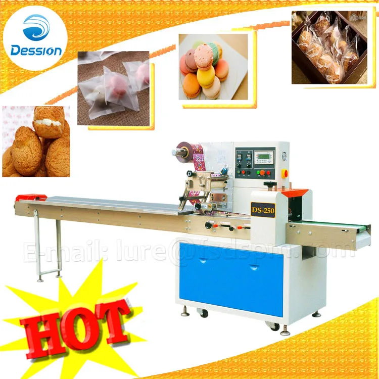 Multi function food packaging line automatic candy biscuit cake snack  horizontal packaging machine pillow bag pack