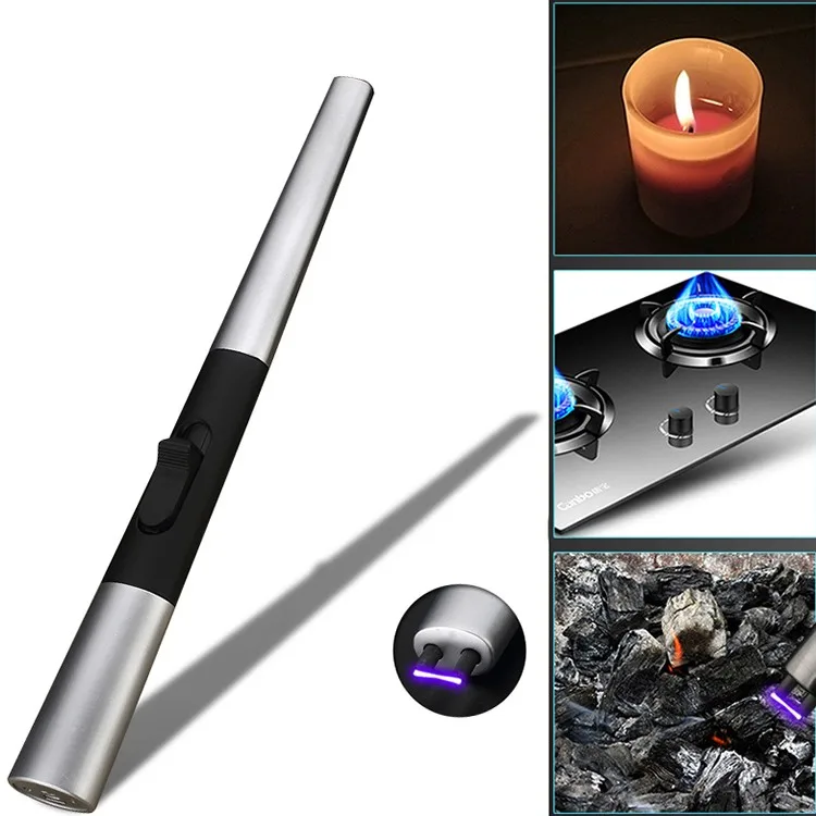 Usb Electronic Rechargeable Arc Spark Plasma Charcoal Candle Torch ...