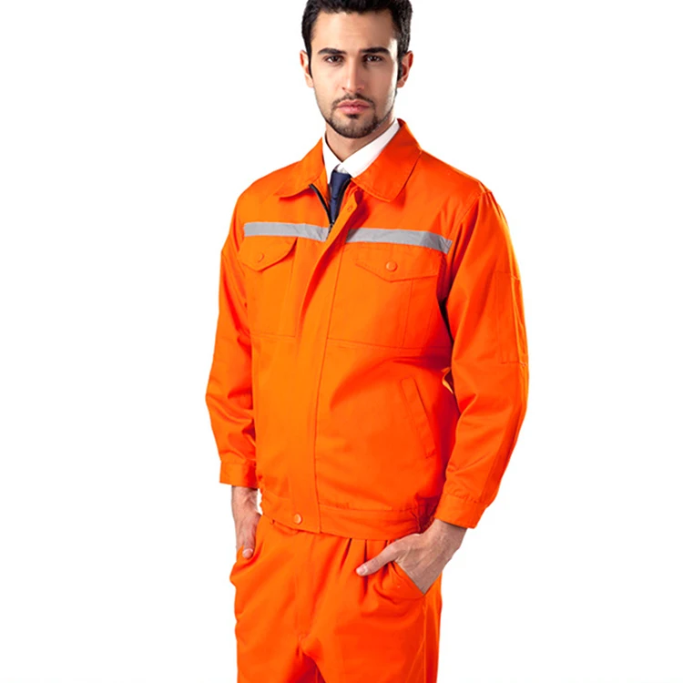Custom Label Bulk Orange Factory Staff Construction Worker Workwear Men