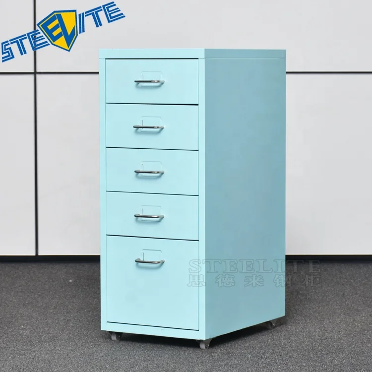 Steel File Cabinet 5 Drawers Detachable Mobile Metal Storage