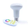 9w r80 wireless 2.4g rf rgb led bulbs B22/E26/E27 Base 4 zone touch panel remote controlled colour changing decorative led light