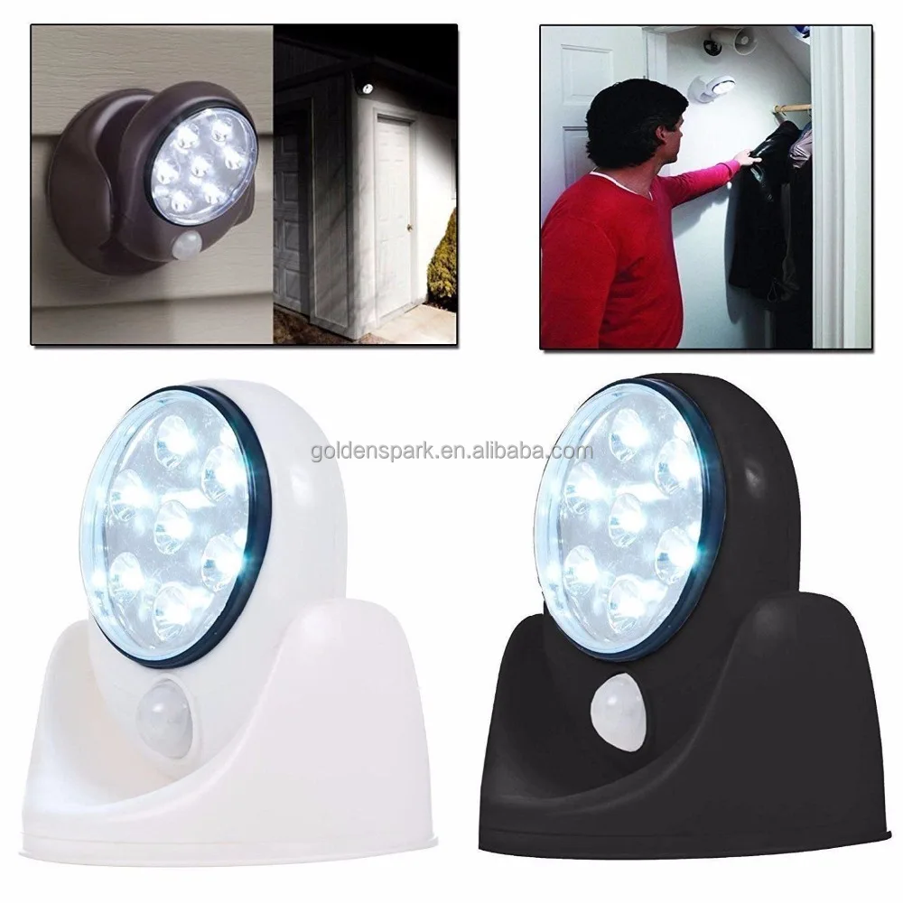 7 LED Weatherproof Auto-Sensing Cordless PIR Motion Sensor Security Wall Light