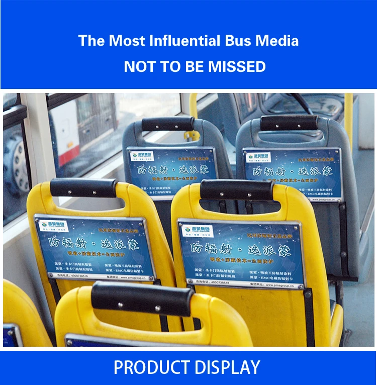 PVC cover bus reclining seat back advertising