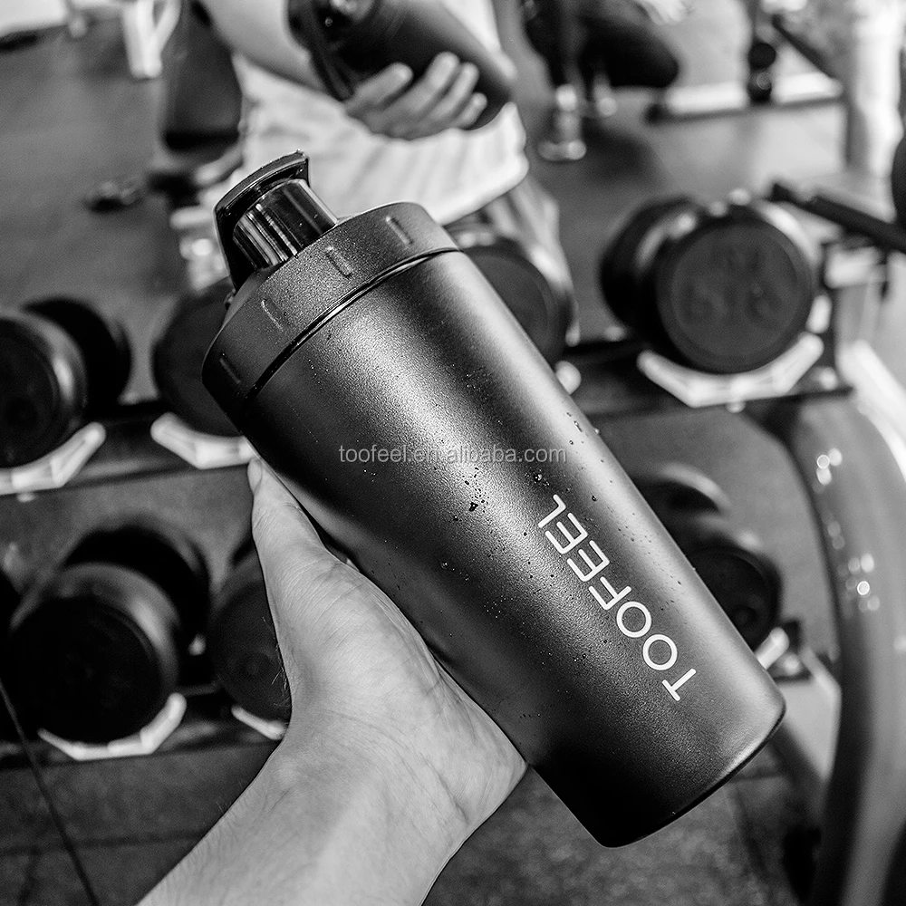 Too Feel 304 Stainless Steel 750ml Metal Protein Shaker Bottle