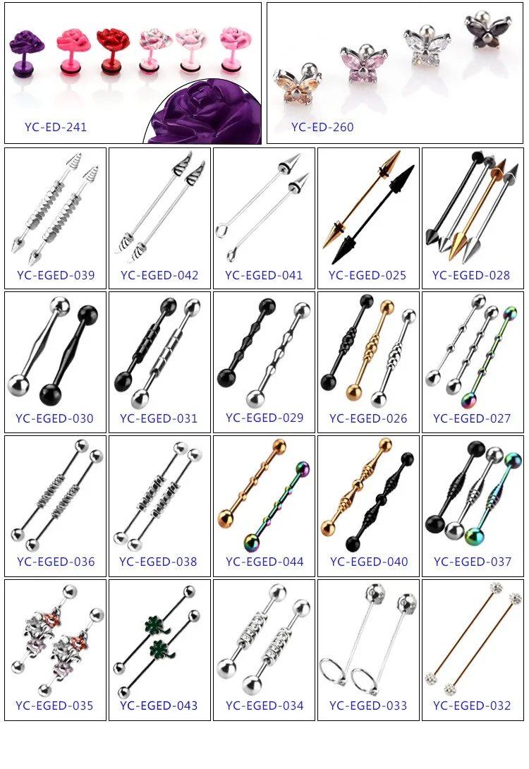 Dragon Design Male Body Piercing Jewelry Straight Industrial Barbell