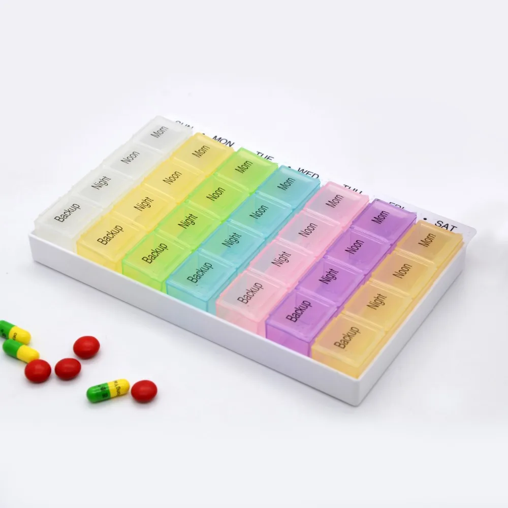 Travel 2 Weeks Pill Boxes Cases Colorful Medicine Pill Organizer Buy