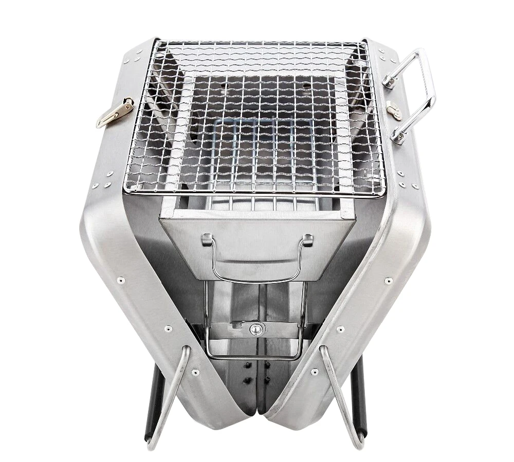 Strong Stainless Steel Small Foldable Briefcase Grill Portable Bbq