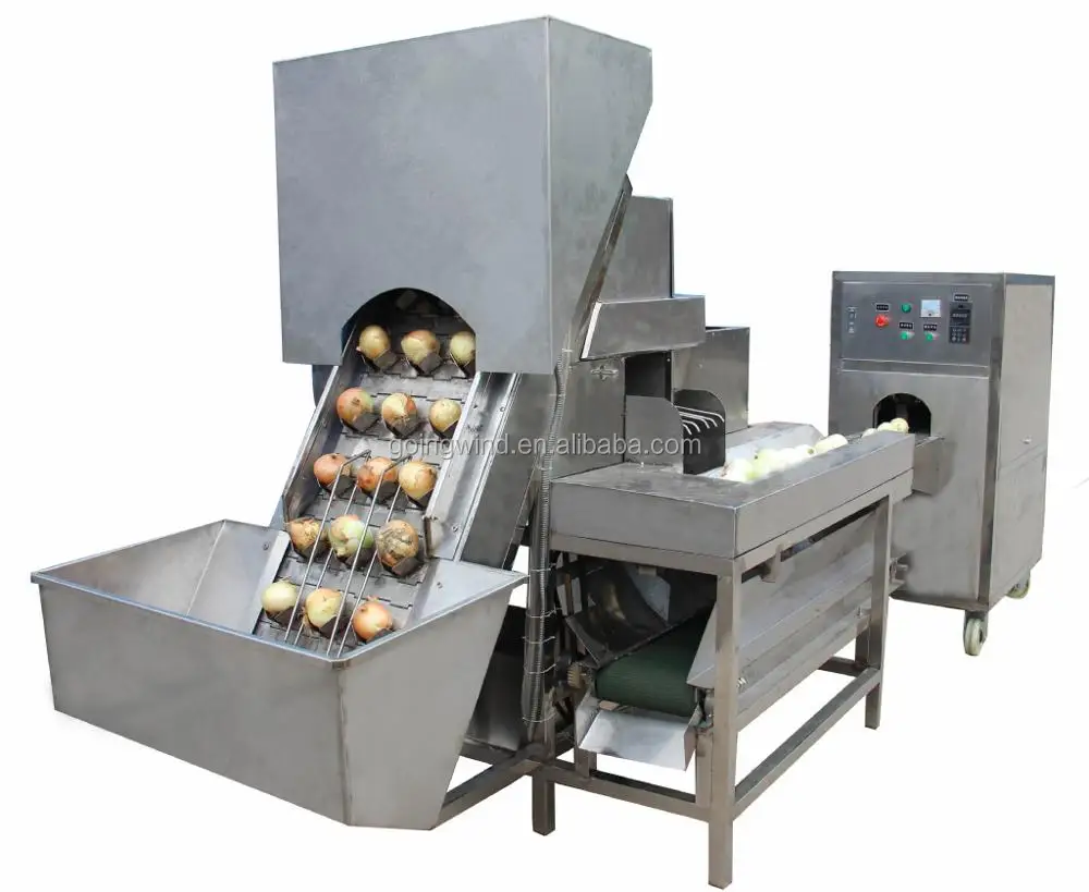 Automatic Industrial Onion Peeling And Root Cutting Machine Commercial