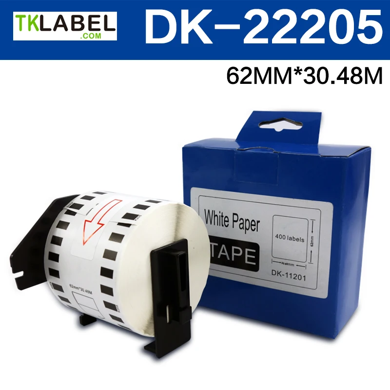 5xBrother Compatible DK-22205 Printer Labels 62mm Roll+Spool for QL700 QL-700 