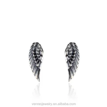 Antique Silver Punk Style 925 Angel Wings Shaped Stud Earrings For S Wing Gold Earring Antique Silver Punk Style 925 Angel Wings Shaped Stud Earrings For S Wing Gold Earring