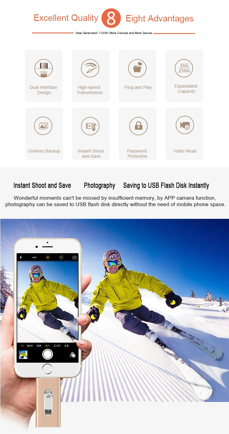 USB 闪存驱动器为 iPhone 128 GB USB/Lightning/微型 USB 3 合 1 照片棒 LOMYGUS OTG 记忆棒