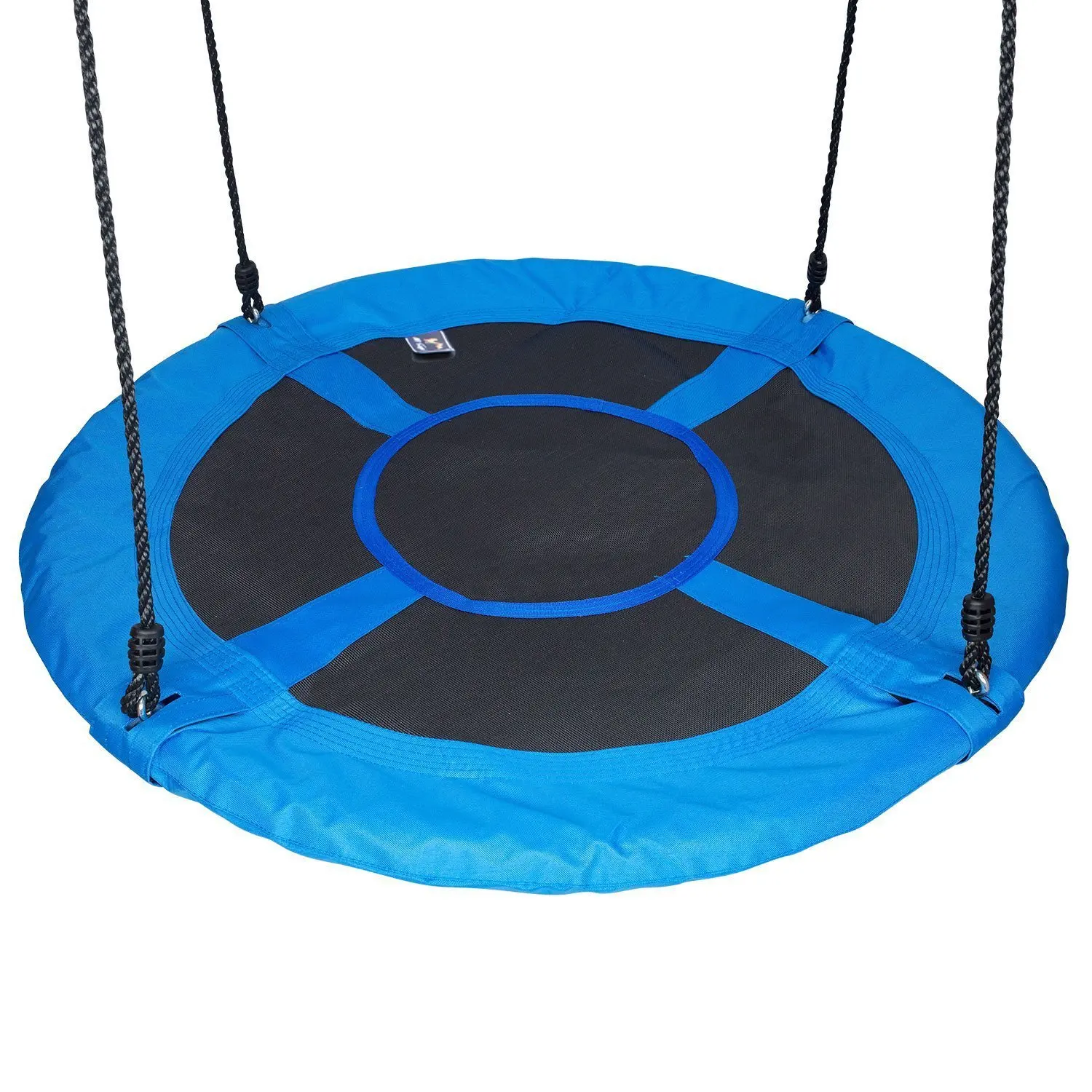 Hi Suyi 24" Disc Giant Nest Web Rope Hanging Tree Swing Seat Set Heavy Duty Easy to Set Up For Kids Children Adult Outdoor Backyard Garden Large Small Size Blue By