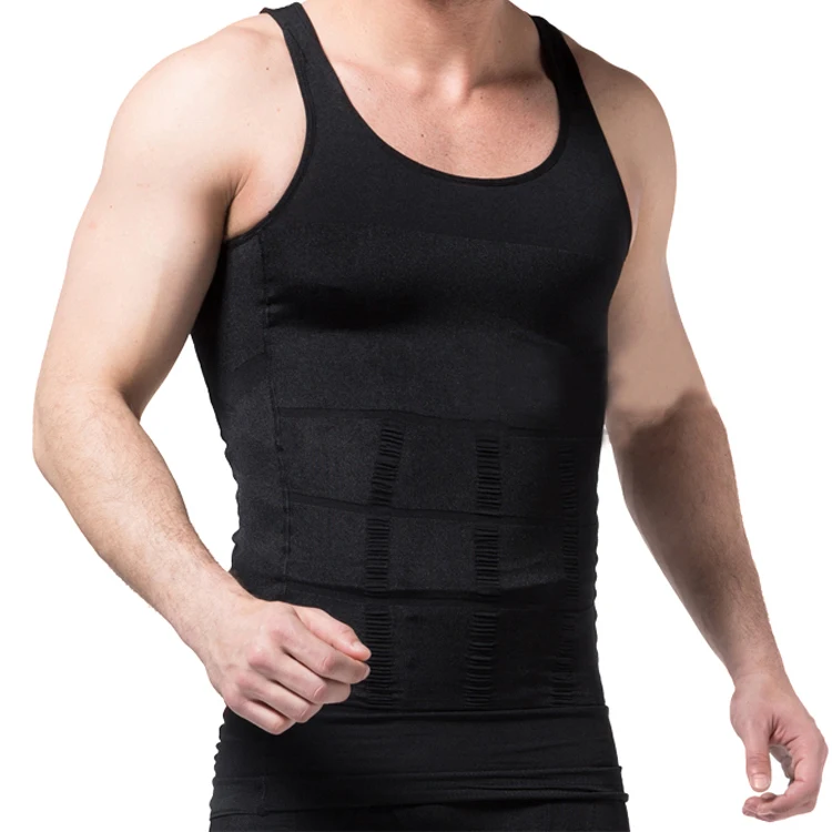 Smooth Black Stomach Trimmer Undershirt Body Shaper For Men - Buy Body ...