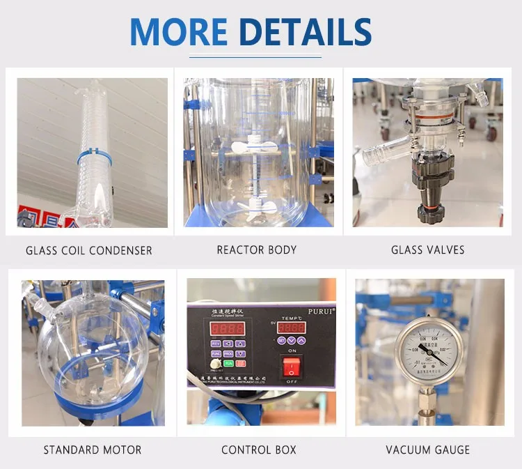 Lab Crystallizer Equipment Crystallization 50l Jacketed Glass Reactor ...