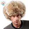 Wholesale winter warm custom cashmere wool fabric knitted Russian hat Hot sale gorros rusos de piel