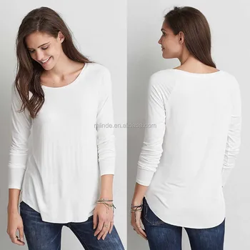 camiseta basica blanca manga larga