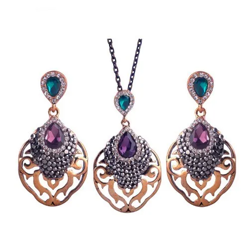 Whole Clic Turkish Pea Green Resin Antique Gold Costume Whole Clic Turkish Pea Green Resin Antique Gold Costume Necklace Earrings Set Vintage Jewelry Sets
