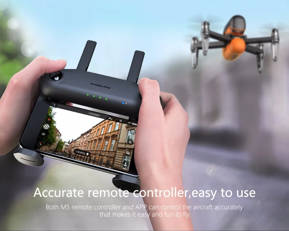 Wingsland M5 Wifi Fpv Selfie Smart Drone With 720p Hd Camera Optical