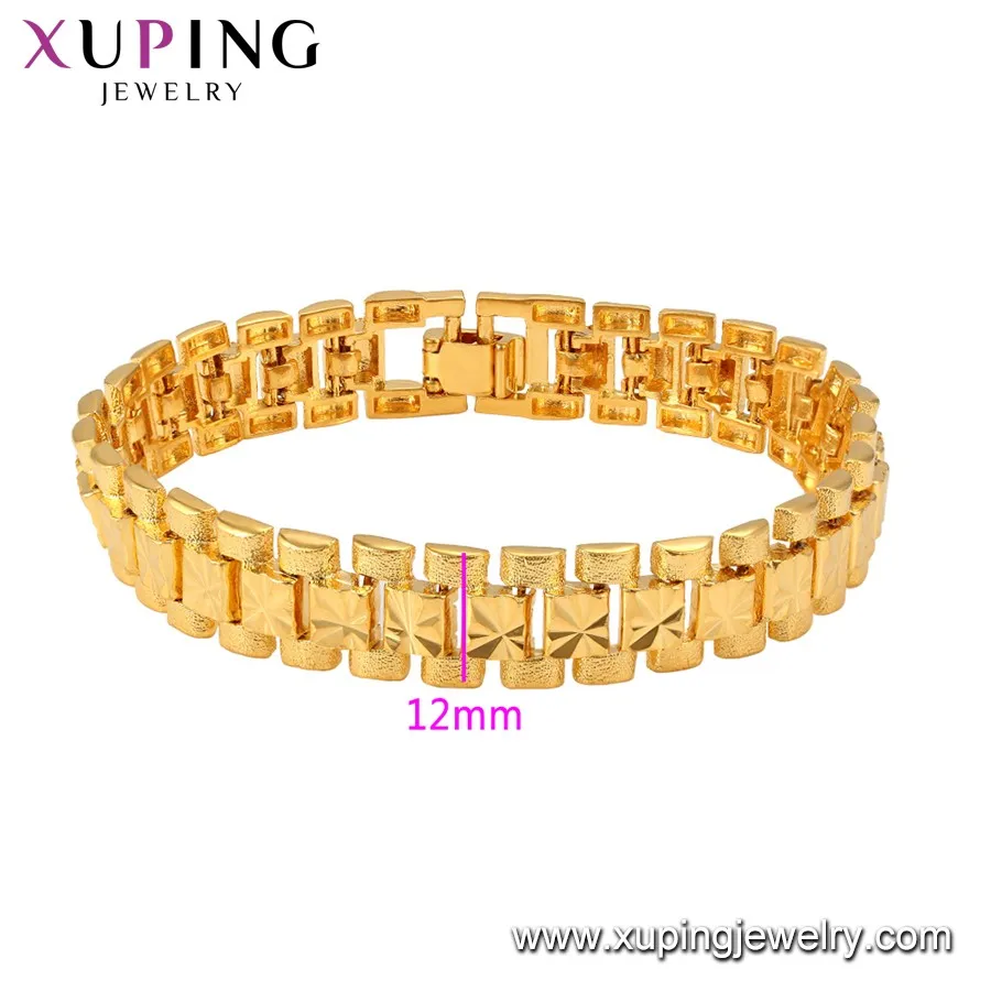 76396 Xuping Unisex Plated 24k Saudi Arabia Jewelry Gold Bracelet For