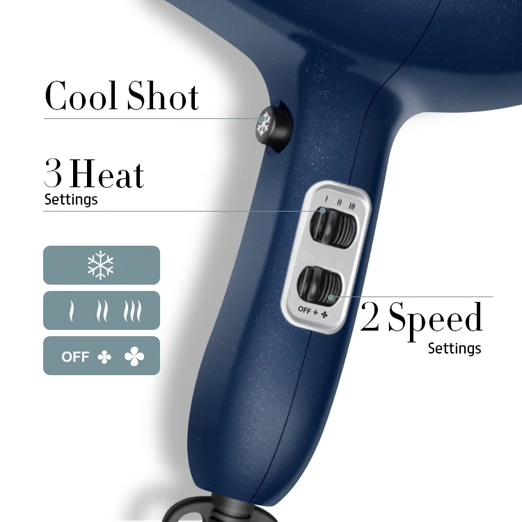 1875 Watt Compact and Lightweight Pro Hair Dryer with Ionic Conditioning